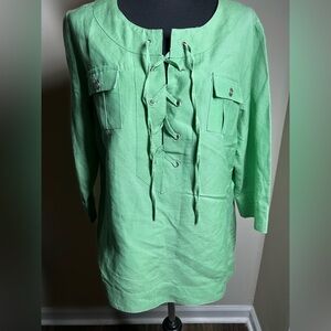 Appraisal Mint Green Eyelet Top